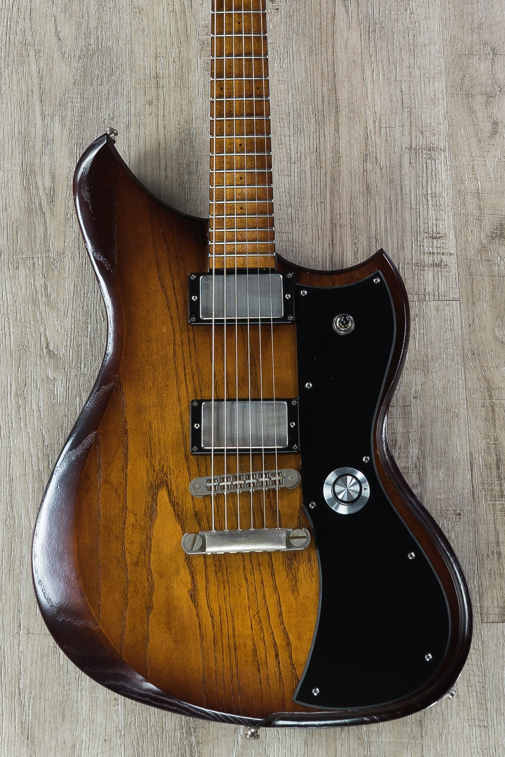 Dunable Yeti Electric Guitar, Maple Fretboard, Hard Case - Light Brown Amber Stain