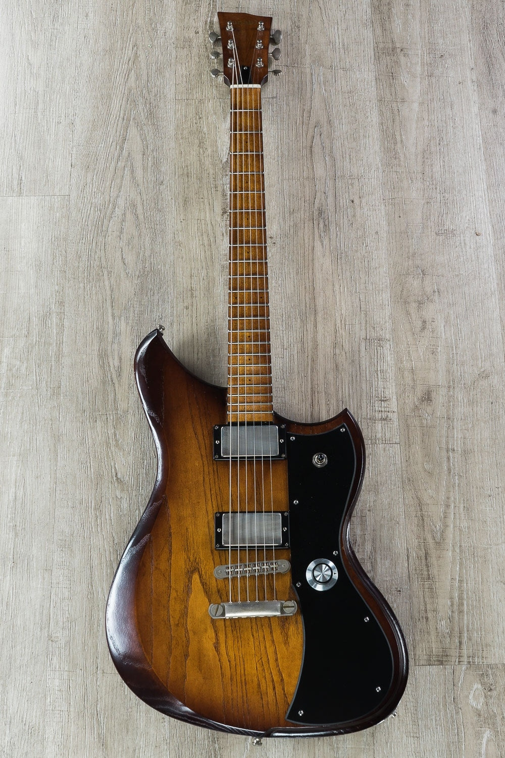 Dunable Yeti Electric Guitar, Maple Fretboard, Hard Case - Light Brown Amber Stain