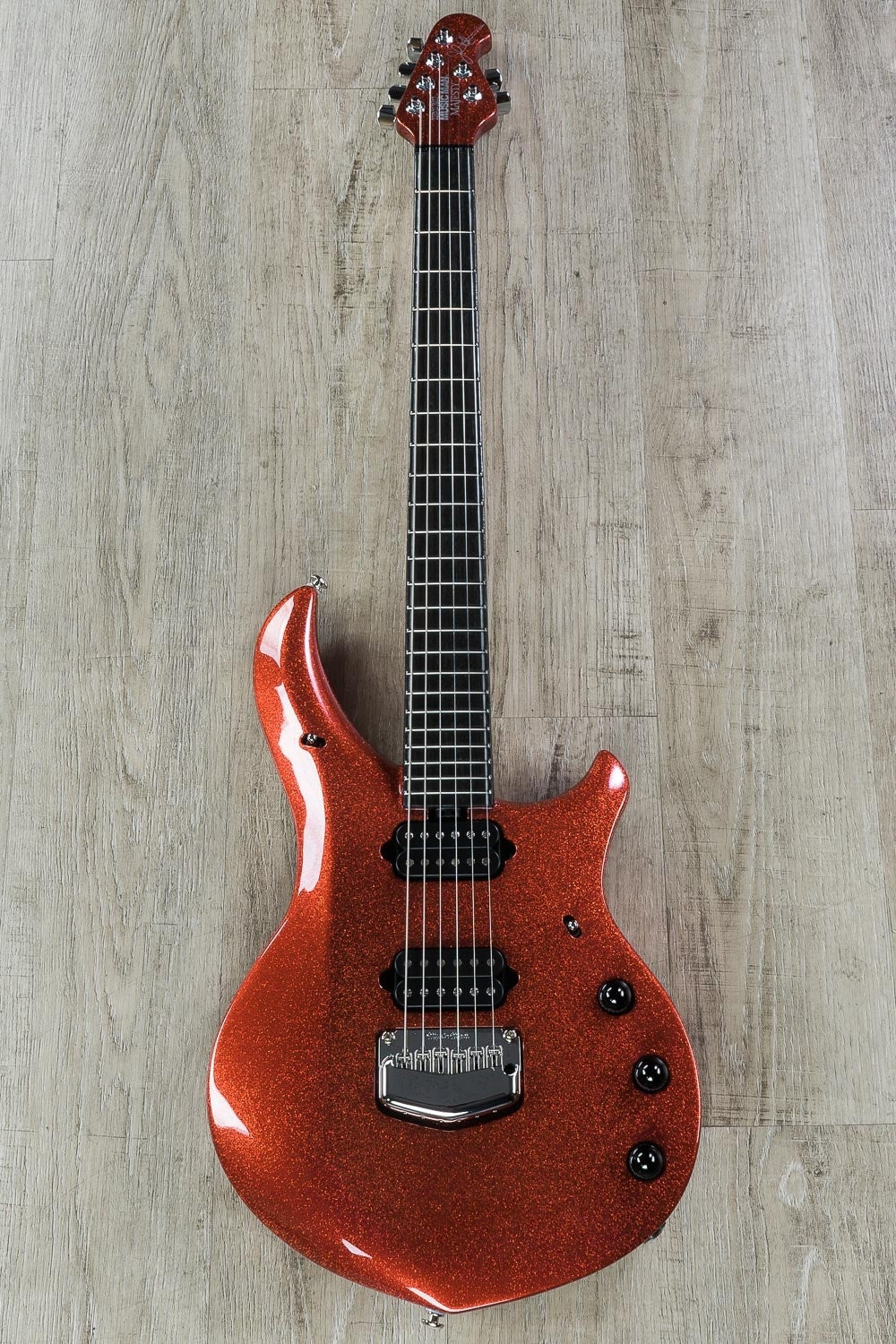 Ernie Ball Music Man BFR John Petrucci Majesty 6-String Electric Guitar with Hard Case - Cinnabar Red Sparkle (1)