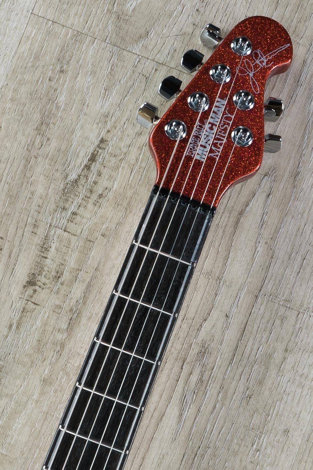 Ernie Ball Music Man BFR John Petrucci Majesty 6-String Electric Guitar with Hard Case - Cinnabar Red Sparkle (1)