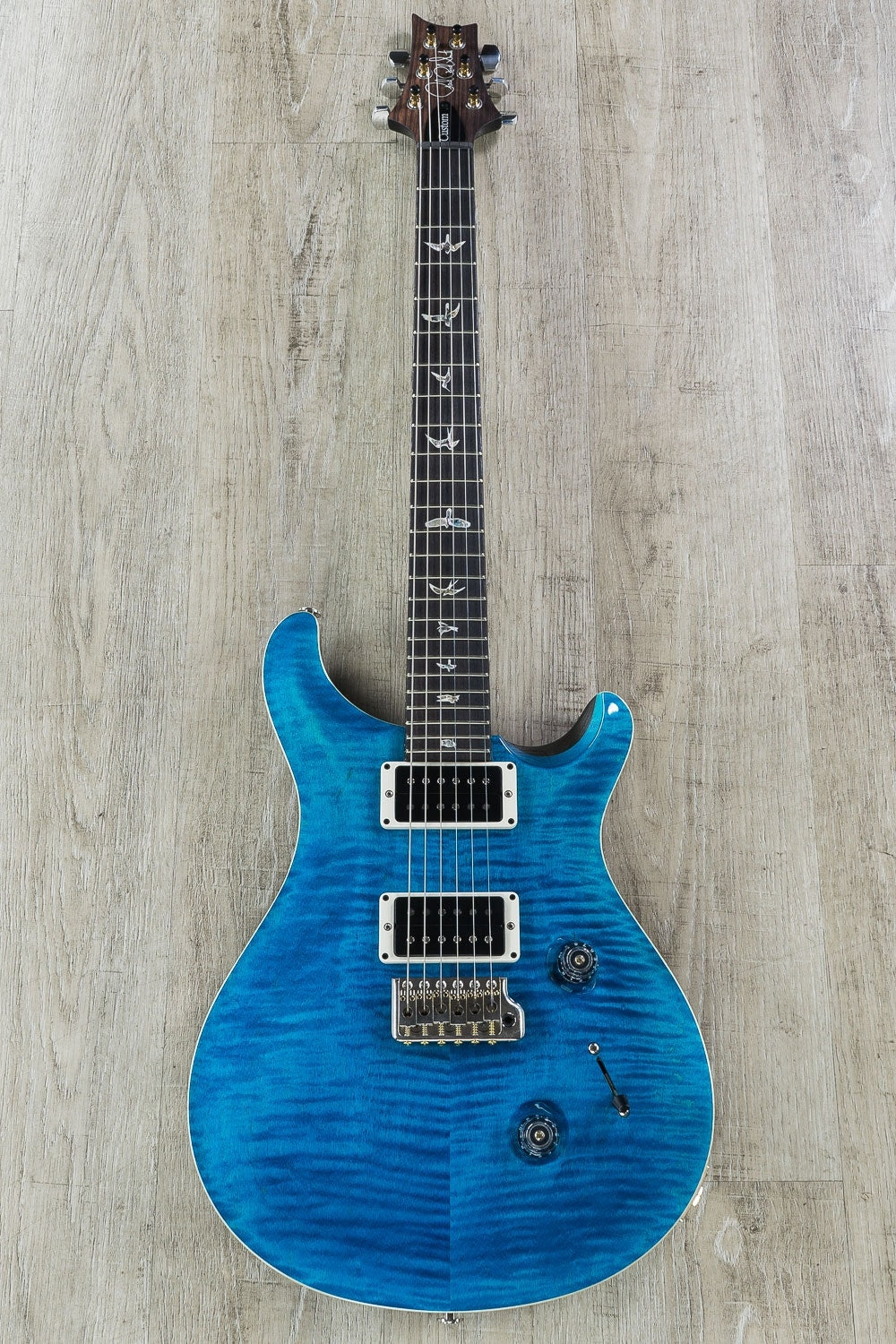 PRS Paul Reed Smith Custom 24 Electric Guitar, Rosewood Fingerboard, Flame Maple, Hardshell Case - Blue Matteo