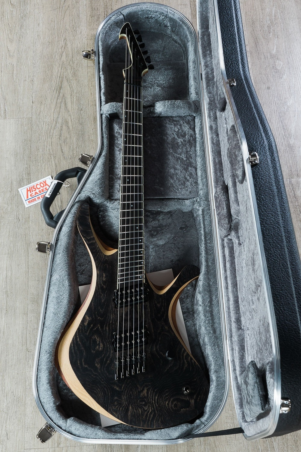 Skervesen Swan 6 FF Electric Guitar, Ash, Bare Knuckle, Fanned Frets - Trans Matte Black
