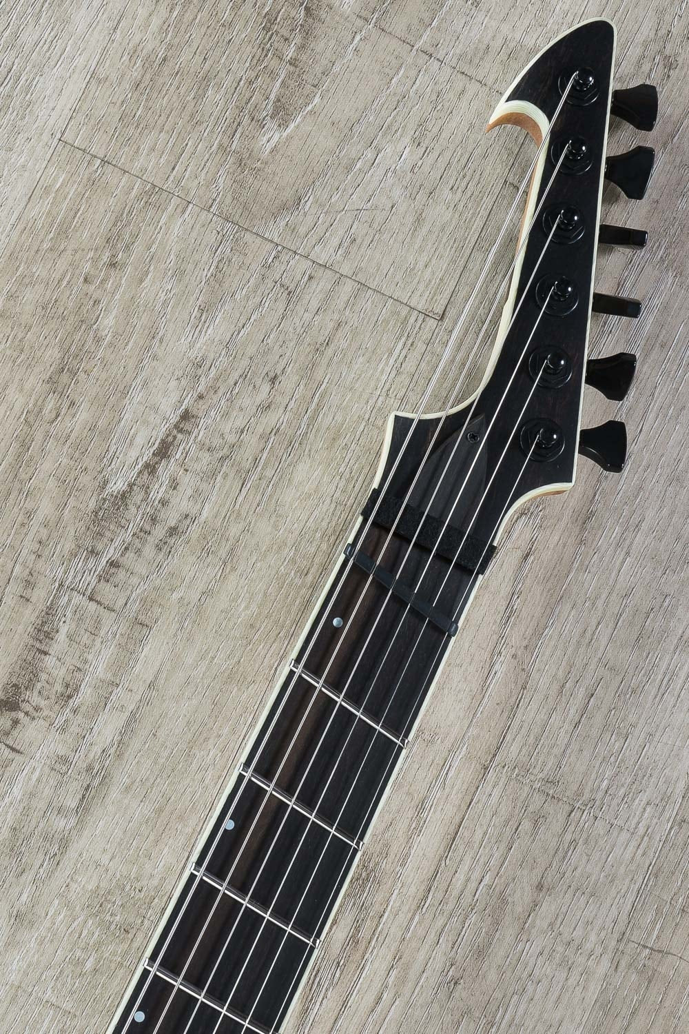 Skervesen Swan 6 FF Electric Guitar, Ash, Bare Knuckle, Fanned Frets - Trans Matte Black