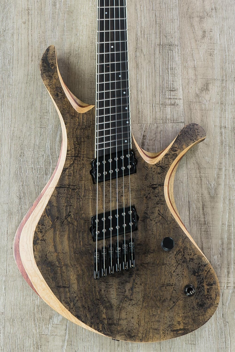 Skervesen Swan 6 FF Multi-Scale Electric Guitar, Swamp Ash, Black Limba, Ebony Fingerboard, Hiscox Hard Case - Natural