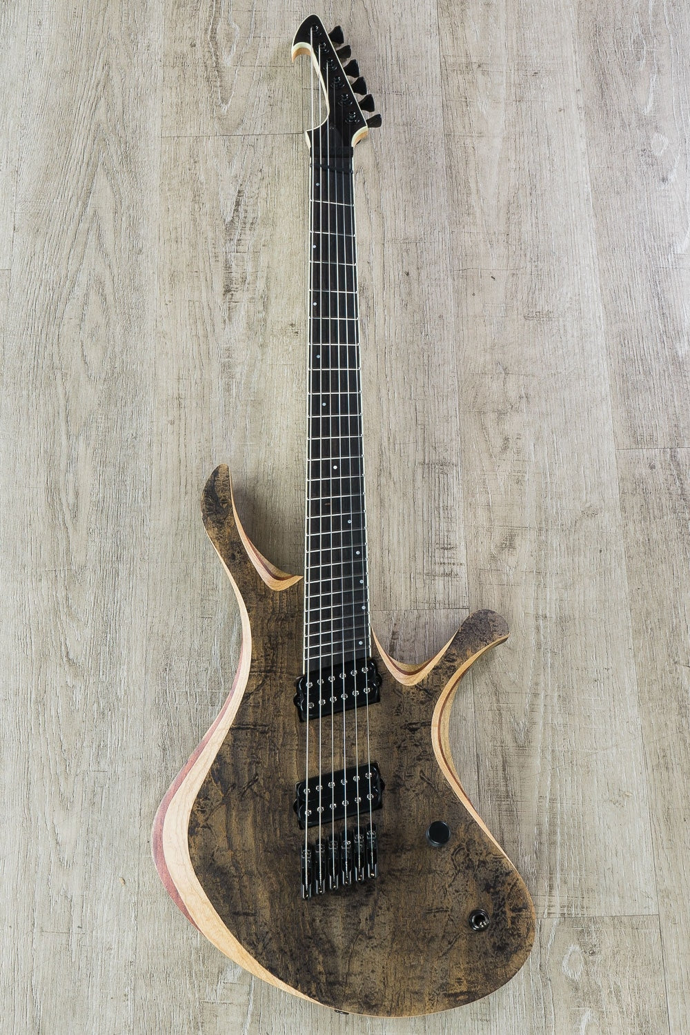 Skervesen Swan 6 FF Multi-Scale Electric Guitar, Swamp Ash, Black Limba, Ebony Fingerboard, Hiscox Hard Case - Natural