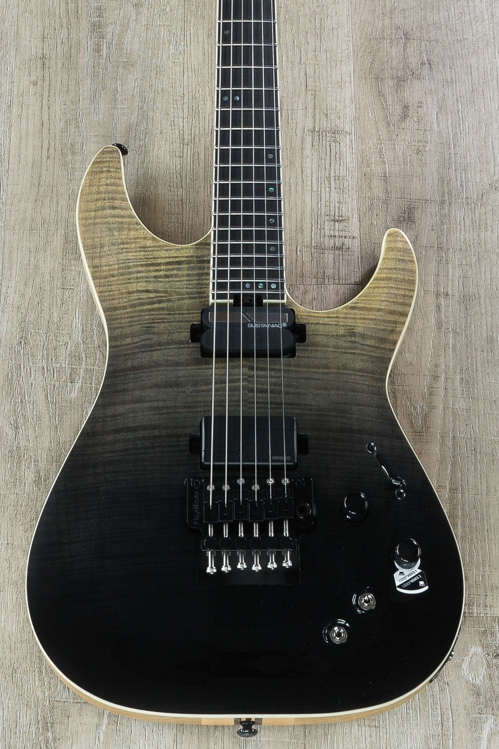Schecter C-1 FR S SLS Elite Electric Guitar, Flamed Maple Top - Black Fade Burst