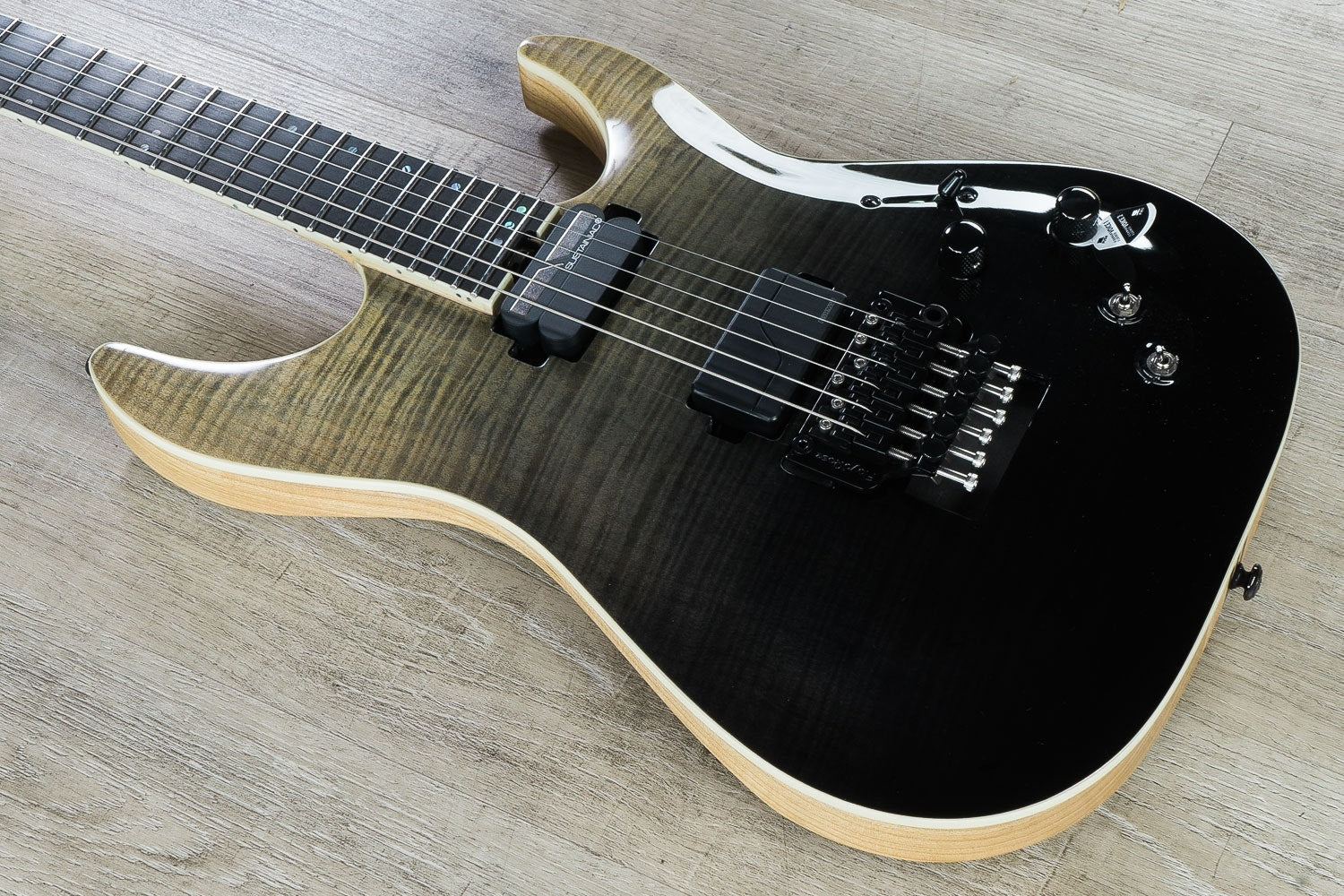 Schecter C-1 FR S SLS Elite Electric Guitar, Flamed Maple Top - Black Fade Burst