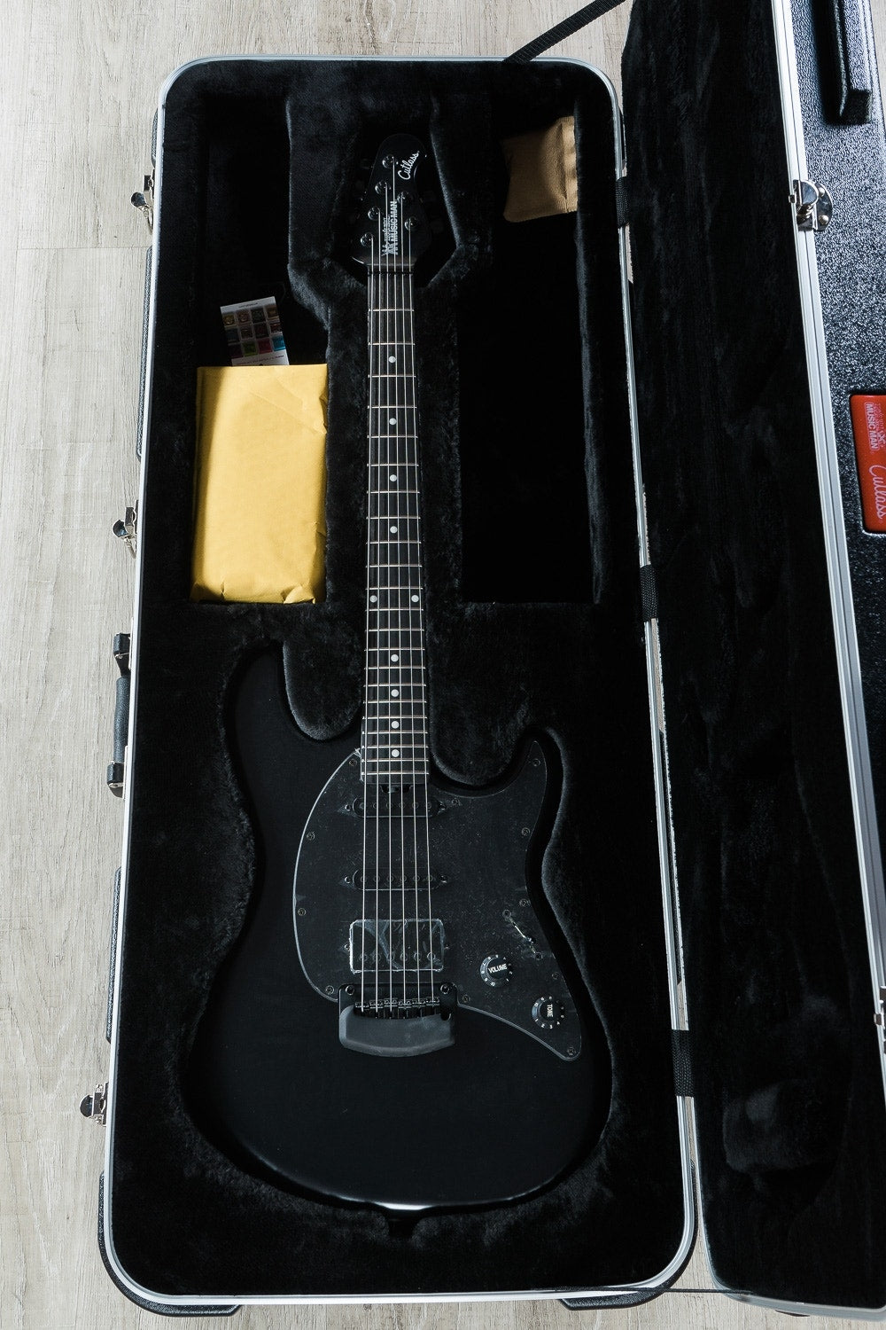 Ernie Ball Music Man Cutlass RS HSS Electric Guitar, Stealth Ebony Neck, Hard Case - Stealth Black