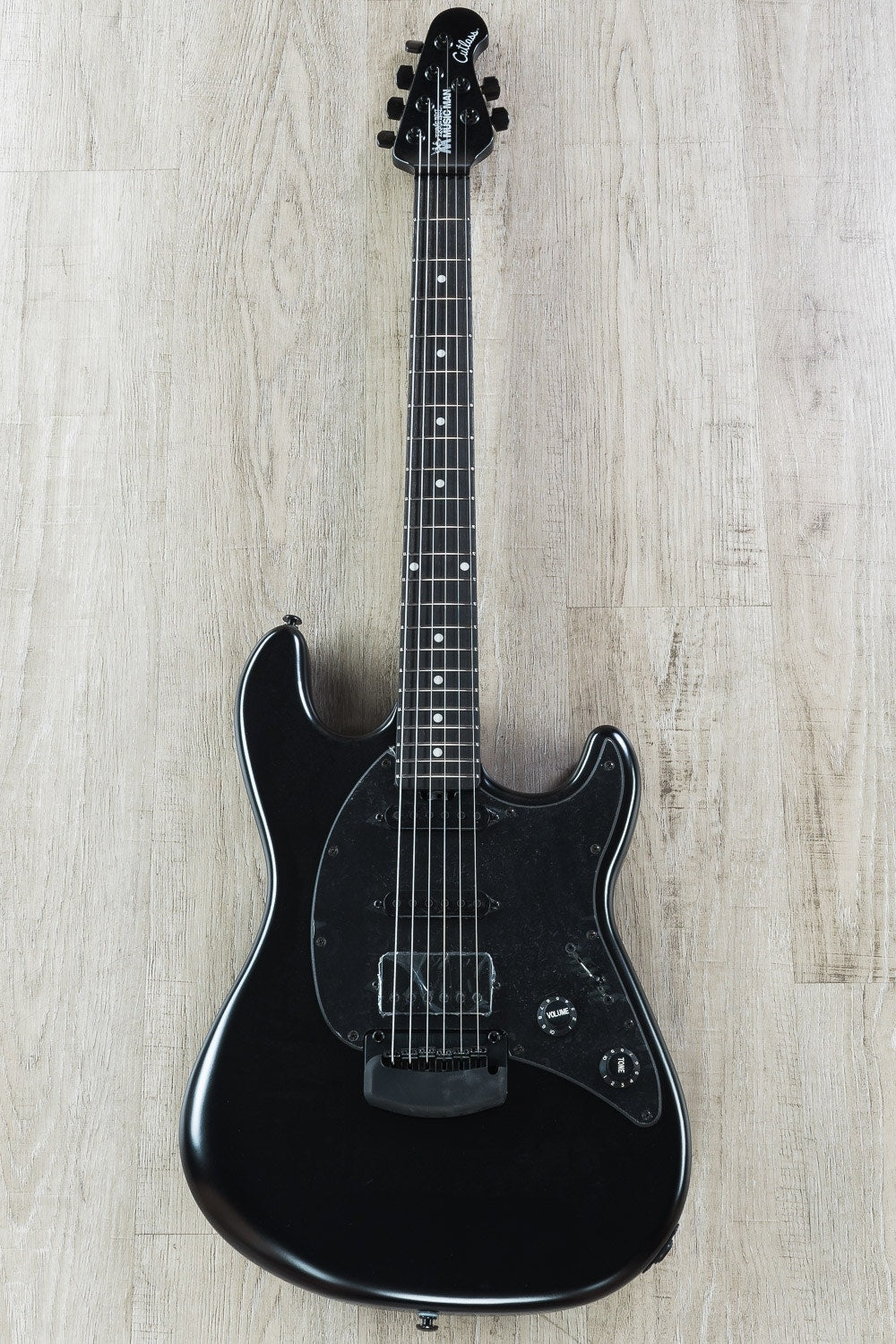 Ernie Ball Music Man Cutlass RS HSS Electric Guitar, Stealth Ebony Neck, Hard Case - Stealth Black