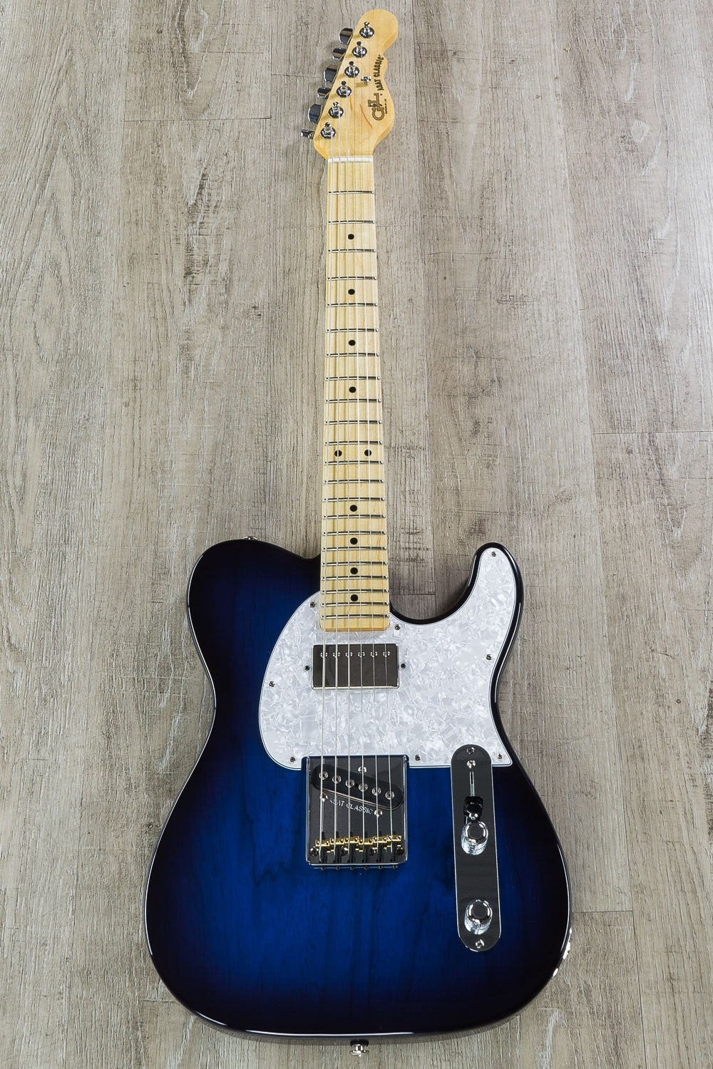 G&L USA Fullerton Deluxe ASAT Classic Bluesboy Electric Guitar, Swamp Ash Body, Maple Fingerboard, Hard Case - Blueburst