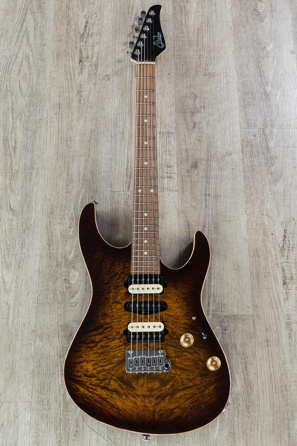 Suhr Modern Plus Curly Electric Guitar, Pau Ferro Fingerboard, Deluxe Gig Bag - Bengal Burst