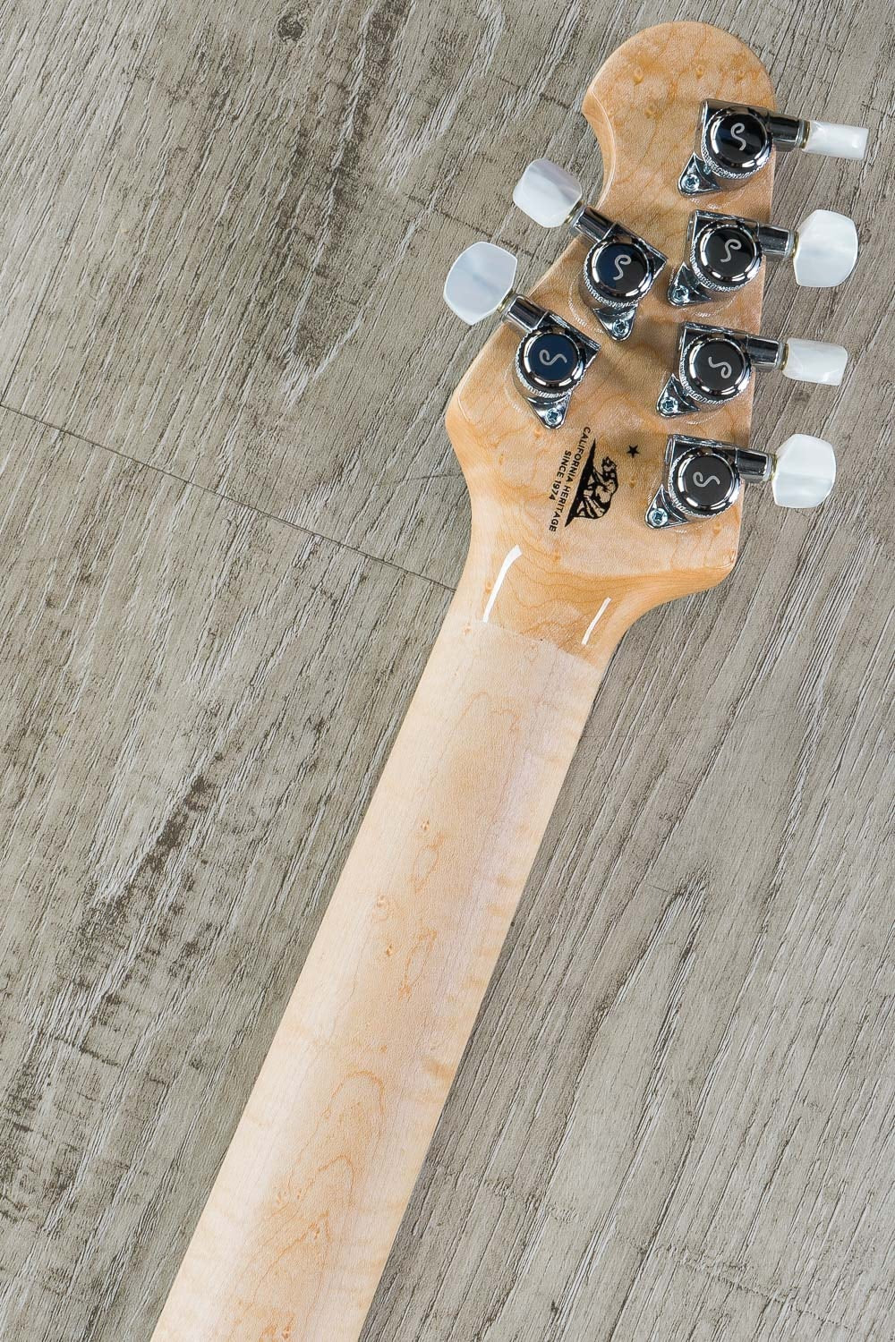 Ernie Ball Music Man Axis Super Sport Electric Guitar, Maple Neck with Matching Headstock, Hard Case - Balboa Blue Burst Quilt