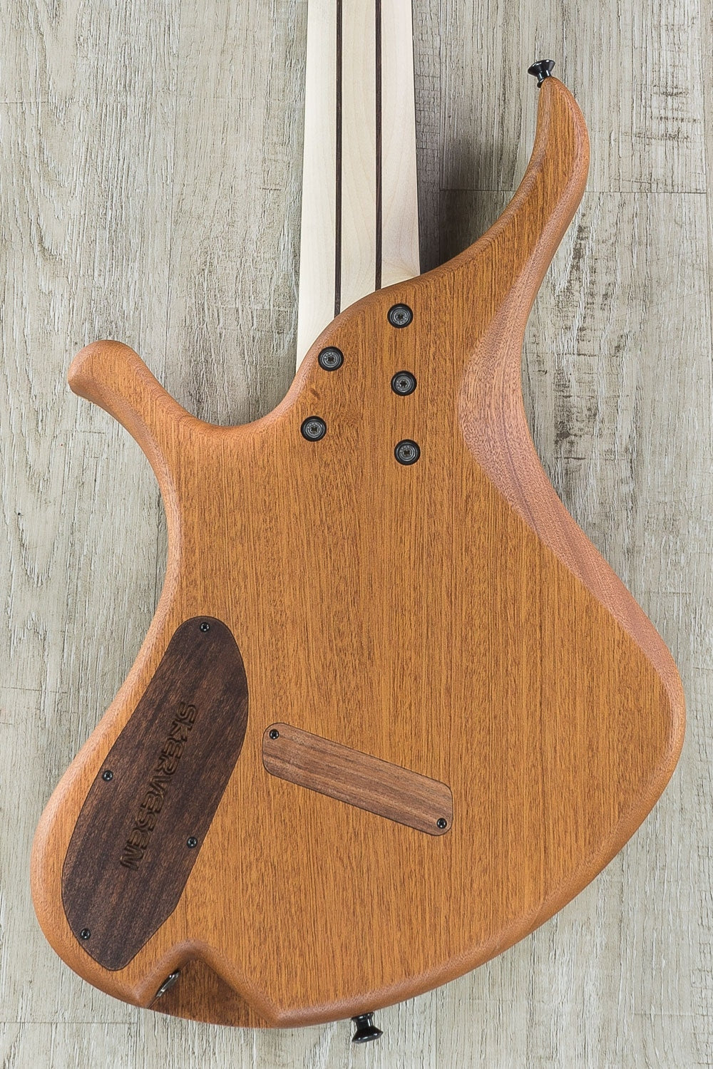 Skervesen Swan 7 FF 7-String Fanned Fret Electric Guitar, Poplar Burl Top, Hard Case - Black Burst