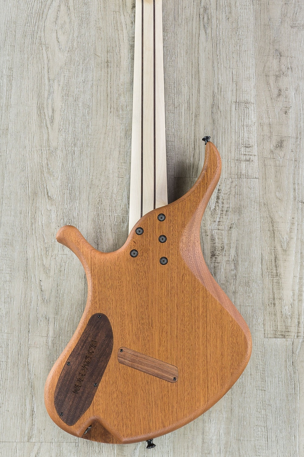 Skervesen Swan 7 FF 7-String Fanned Fret Electric Guitar, Poplar Burl Top, Hard Case - Black Burst