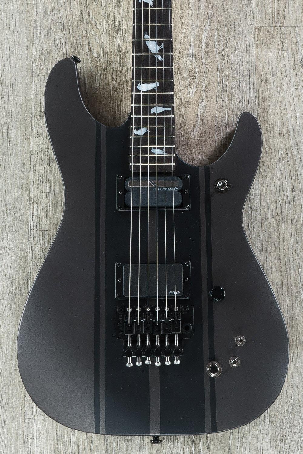 Schecter DJASHBAS-CG DJ Ashba, Sustainiac, Electric Guitar - Carbon Grey