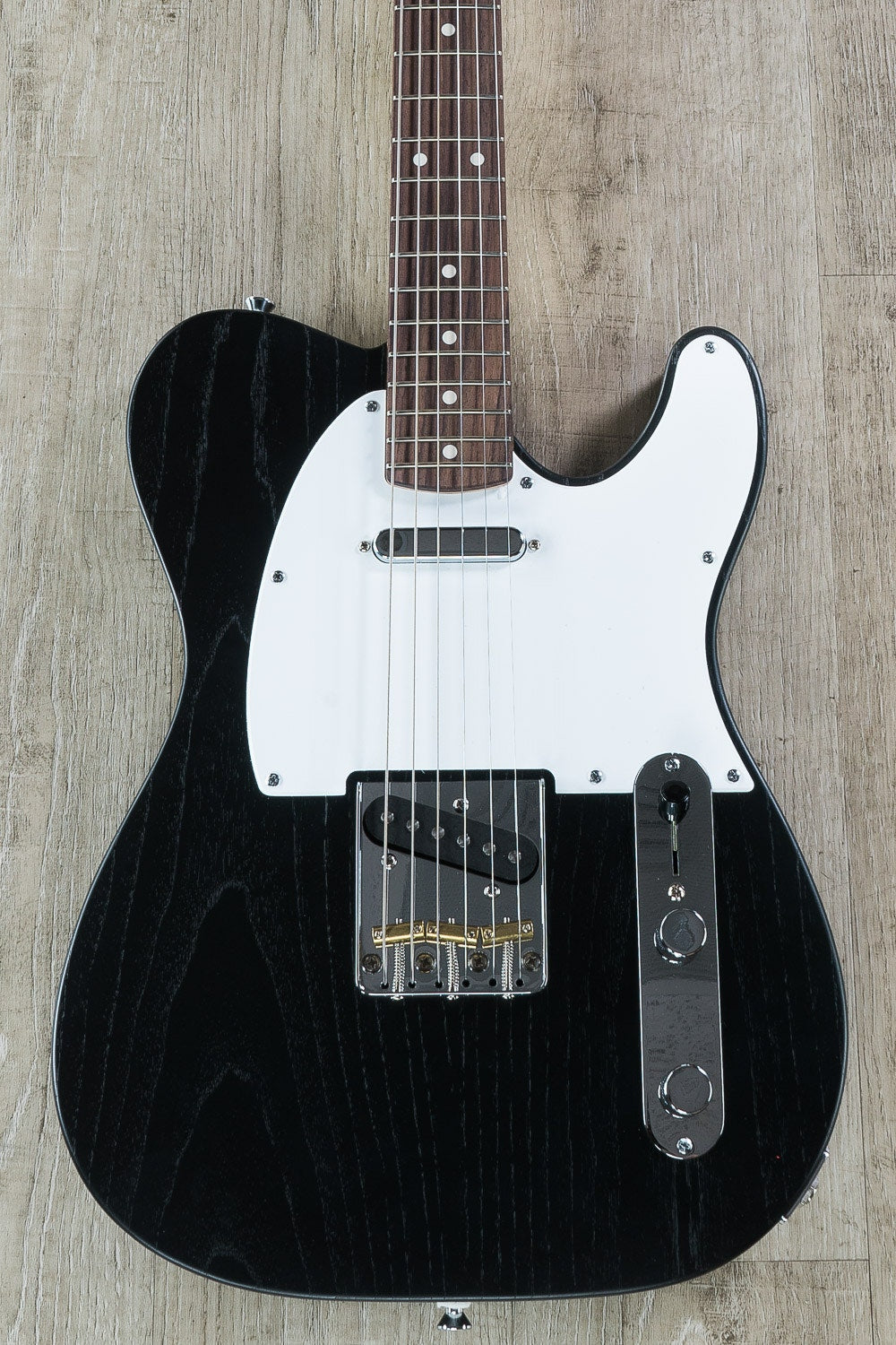 Jennings Guitars Navigator Electric Guitar Swamp Ash Body Rosewood Trans Black