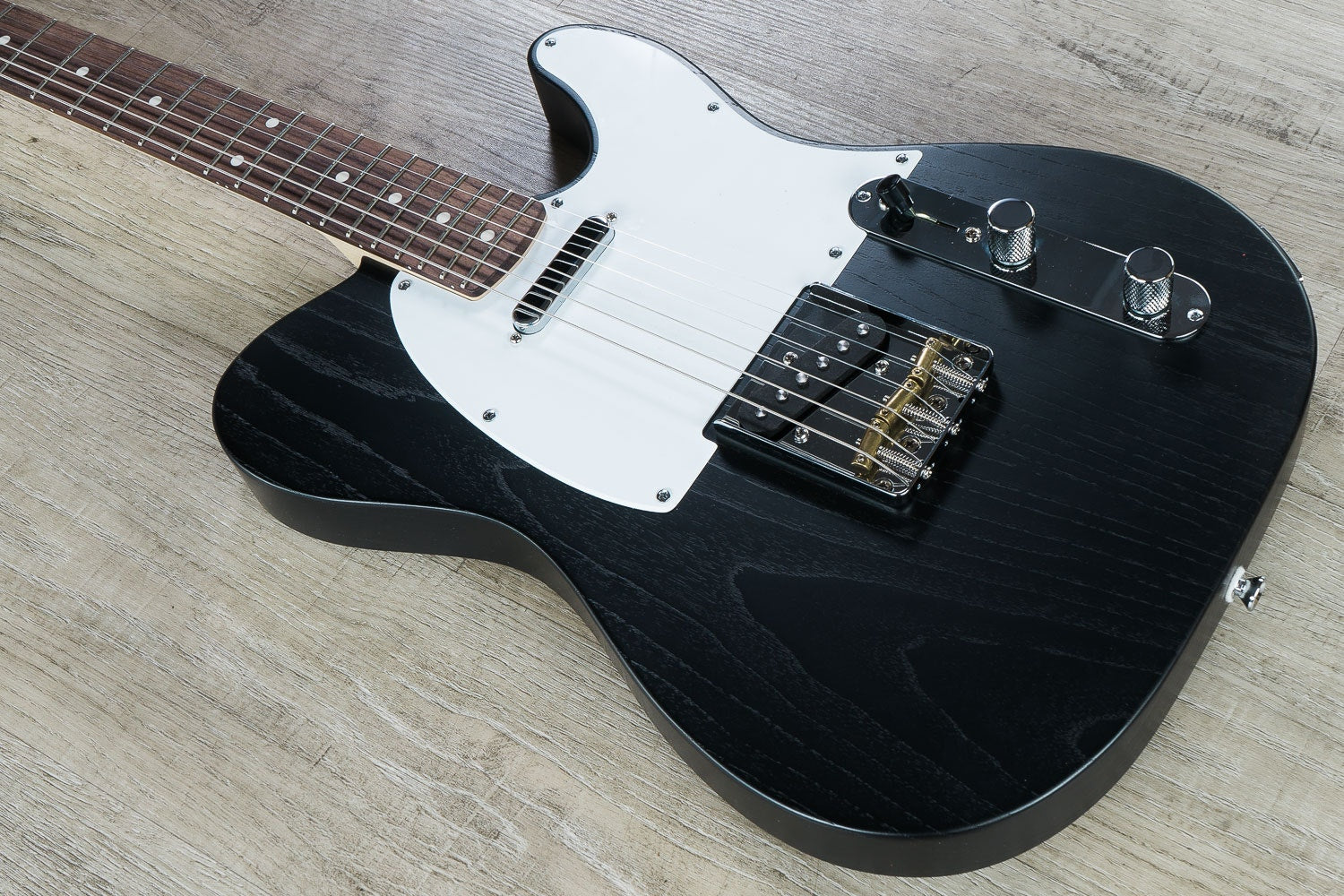 Jennings Guitars Navigator Electric Guitar Swamp Ash Body Rosewood Trans Black