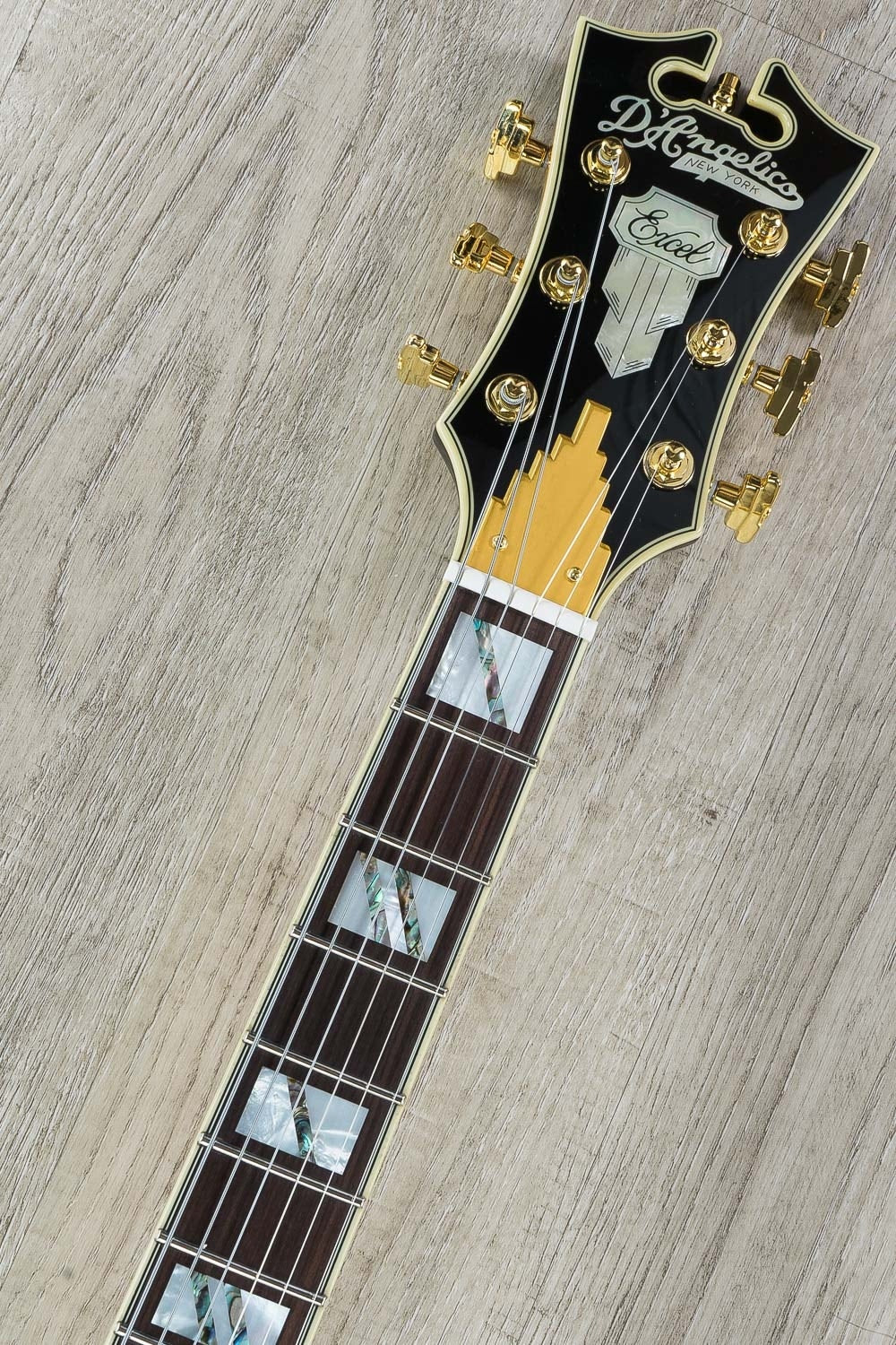 D'Angelico Excel DC Semi-Hollow Electric Guitar, Pau Ferro Fingerboard, Hard Case - Vintage Sunburst