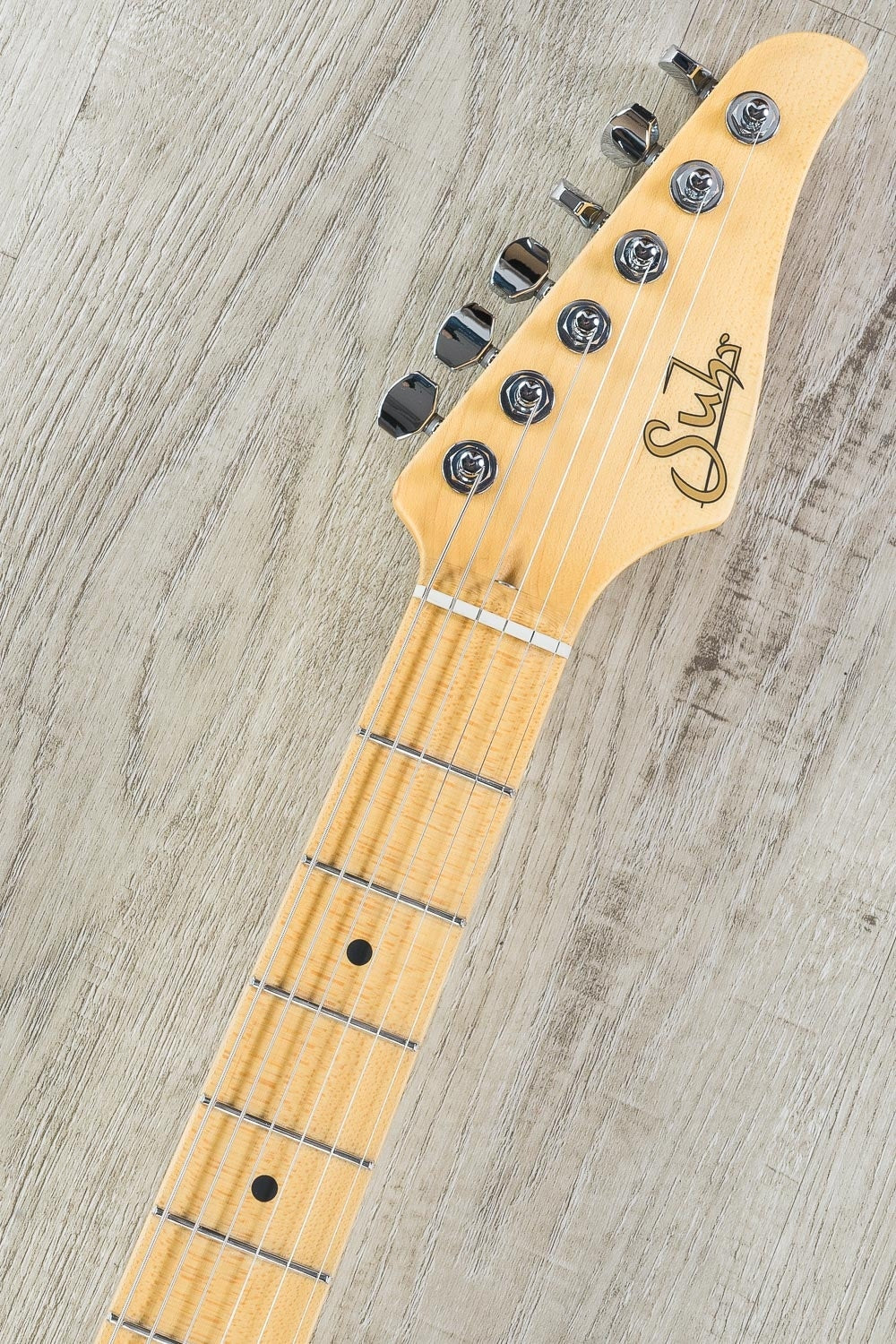 Suhr Classic S Electric Guitar, SSS, Maple Fingerboard, SSCII, Deluxe Gig Bag - Vintage Yellow
