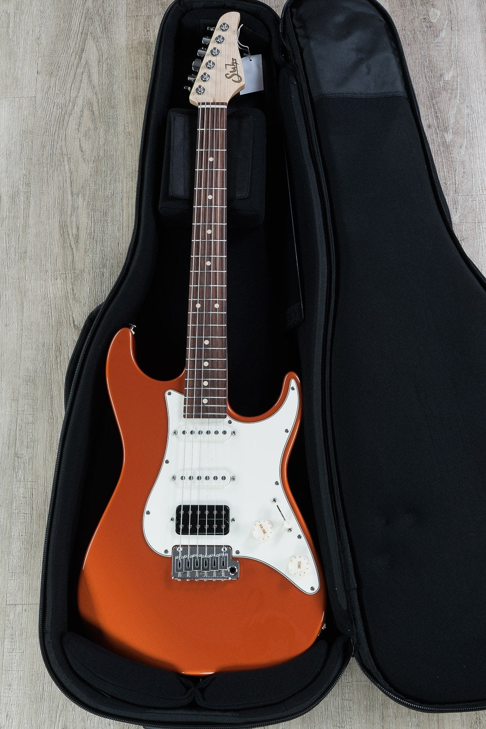 Suhr Standard HSS Electric Guitar, Indian Rosewood Fingerboard, SSCII, Deluxe Gig Bag - Orange Crush Metallic