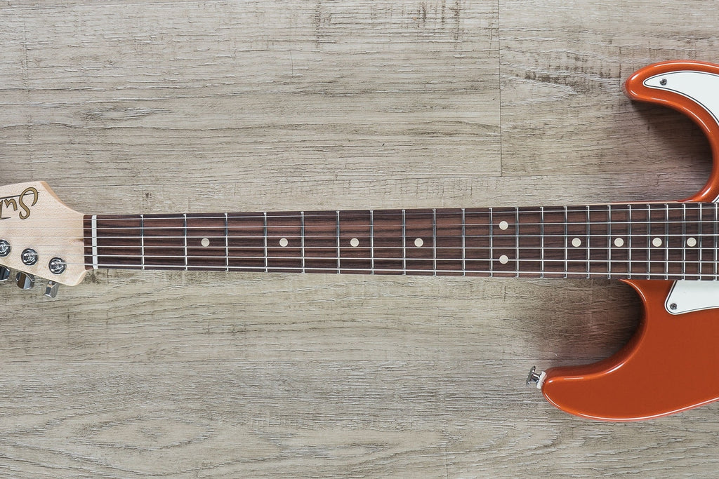 Suhr Standard HSS Electric Guitar, Indian Rosewood Fingerboard, SSCII, Deluxe Gig Bag - Orange Crush Metallic