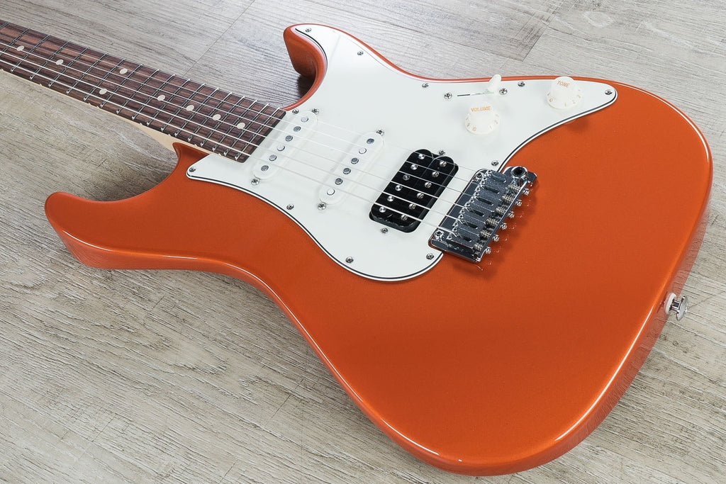 Suhr Standard HSS Electric Guitar, Indian Rosewood Fingerboard, SSCII, Deluxe Gig Bag - Orange Crush Metallic