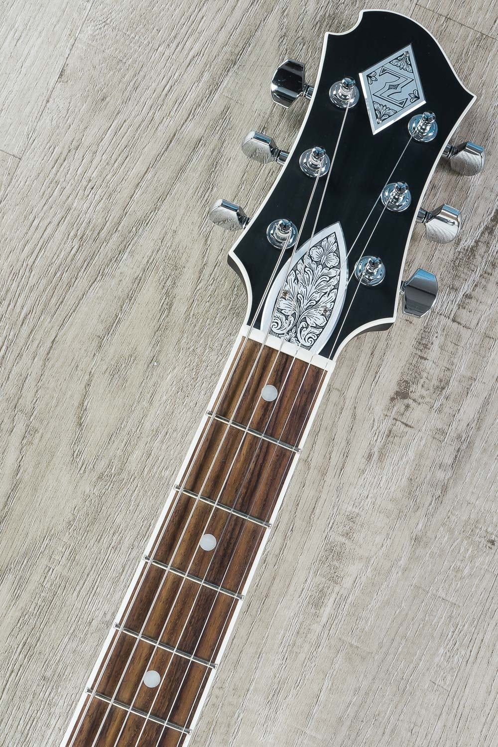 Zemaitis A24MF Dragonheart Metal Front Electric Guitar, Rosewood Fretboard, Hard Case - Black (B-Stock)
