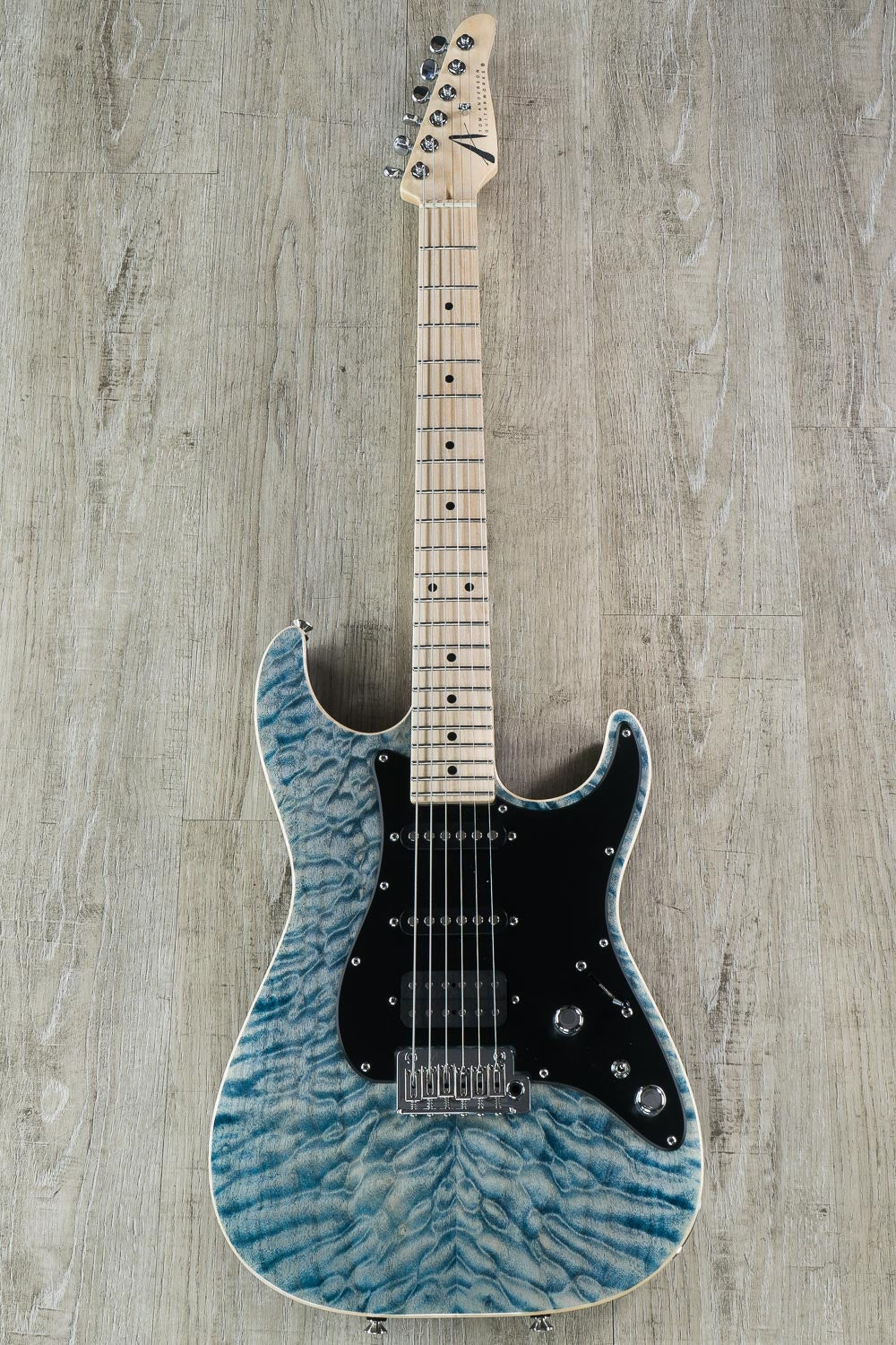 Tom Anderson Guitarworks Drop Top Classic Electric Guitar, Quilt Maple Top, Hardshell Case - Natural Arctic Blue with Binding