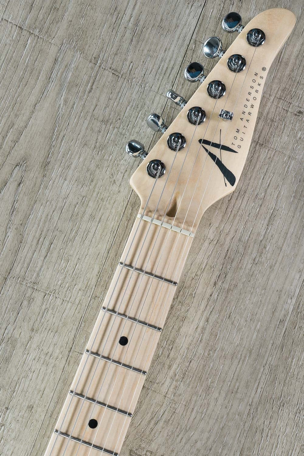 Tom Anderson Guitarworks Drop Top Classic Electric Guitar, Quilt Maple Top, Hardshell Case - Natural Arctic Blue with Binding