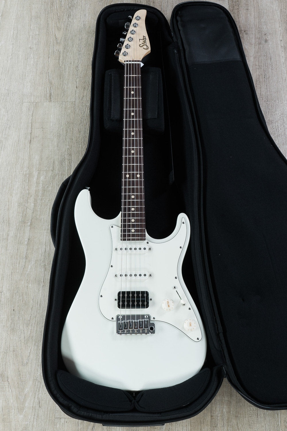 Suhr Standard HSS Electric Guitar, Indian Rosewood Fingerboard, SSCII, Deluxe Padded Gig Bag - Olympic White