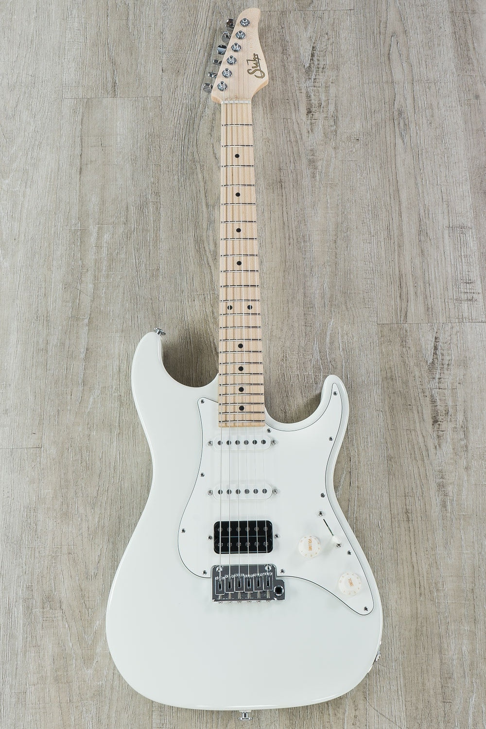 Suhr Standard HSS Electric Guitar, Maple Fingerboard, SSCII, Deluxe Padded Gig Bag - Olympic White
