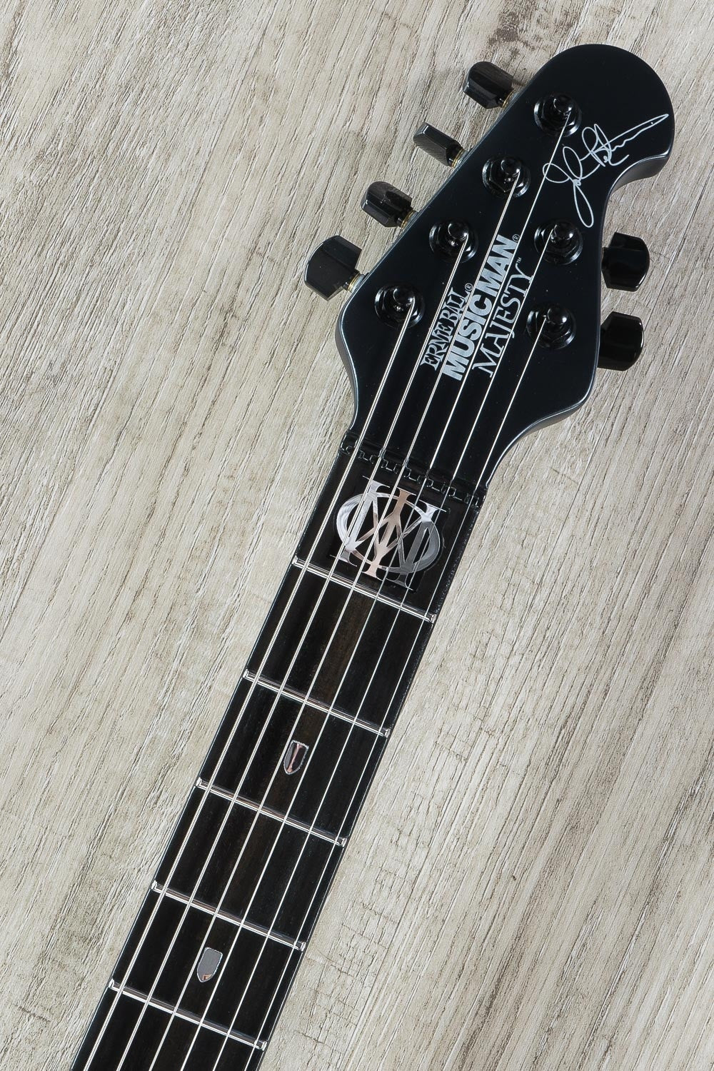 Ernie Ball Music Man John Petrucci Majesty 6-String Electric Guitar, Ebony Fingerboard, Hard Case - Polar Noir