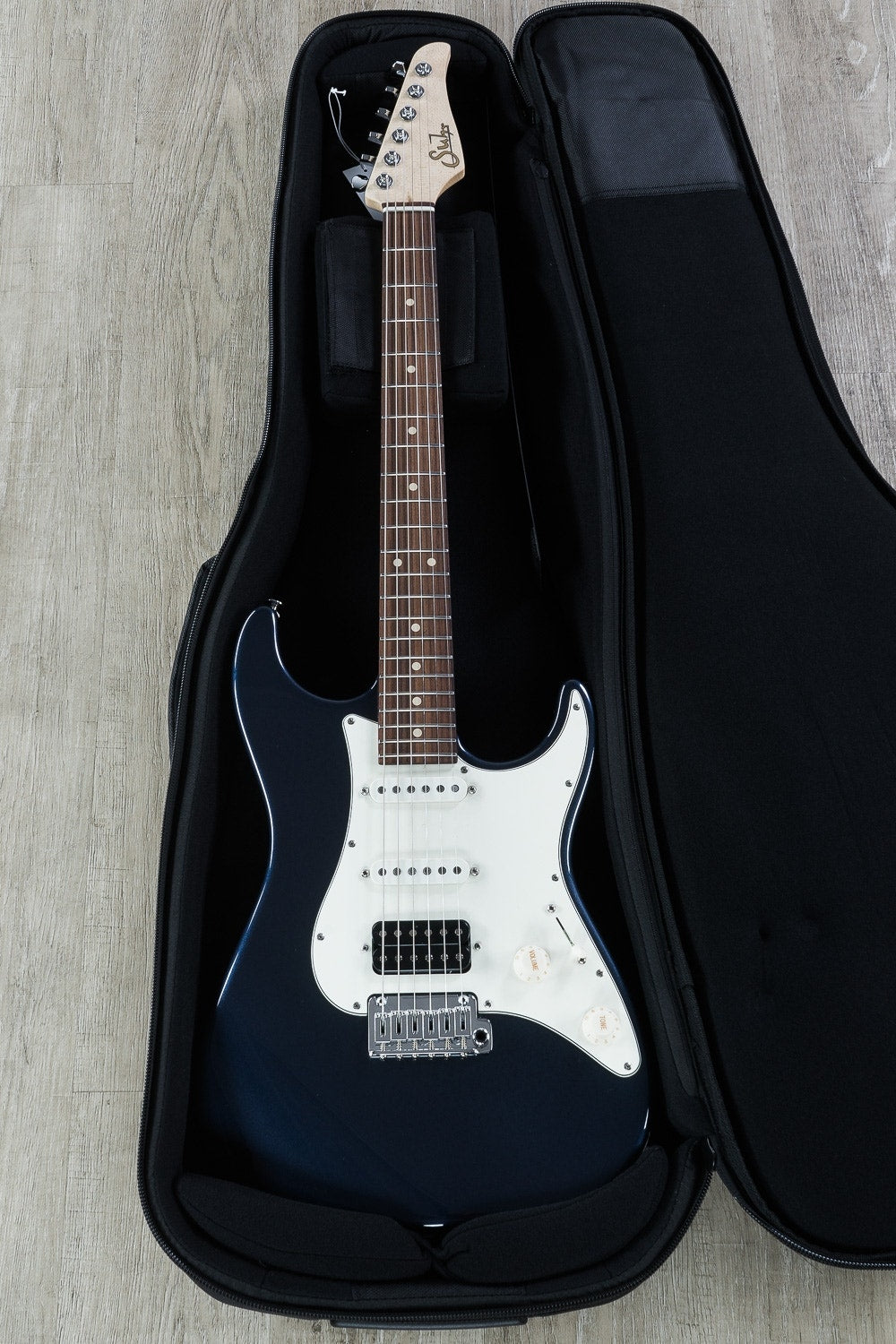 Suhr Standard HSS Electric Guitar, Indian Rosewood Fingerboard, SSCII, Deluxe Padded Gig Bag - Mercedes Blue Metallic