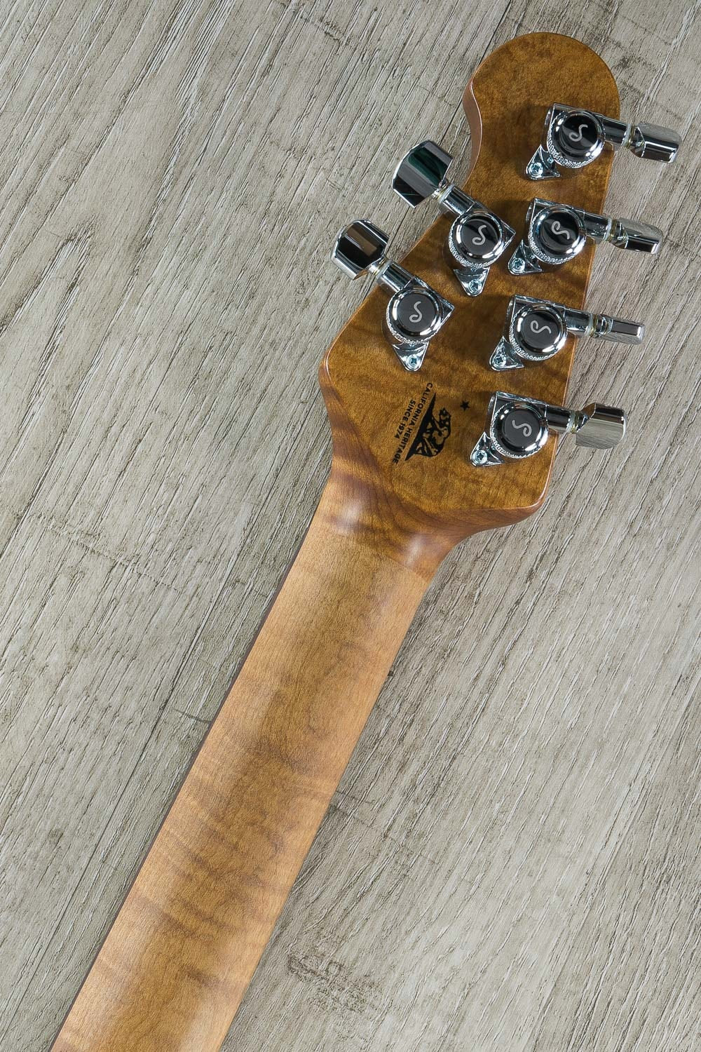 Ernie Ball Music Man StingRay HH Electric Guitar, Figured Roasted Maple Neck, Hard Case - Charcoal Frost