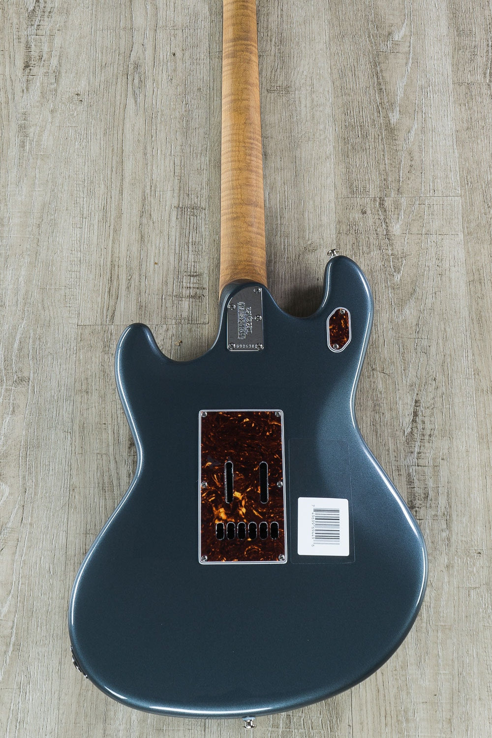 Ernie Ball Music Man StingRay HH Electric Guitar, Figured Roasted Maple Neck, Hard Case - Charcoal Frost