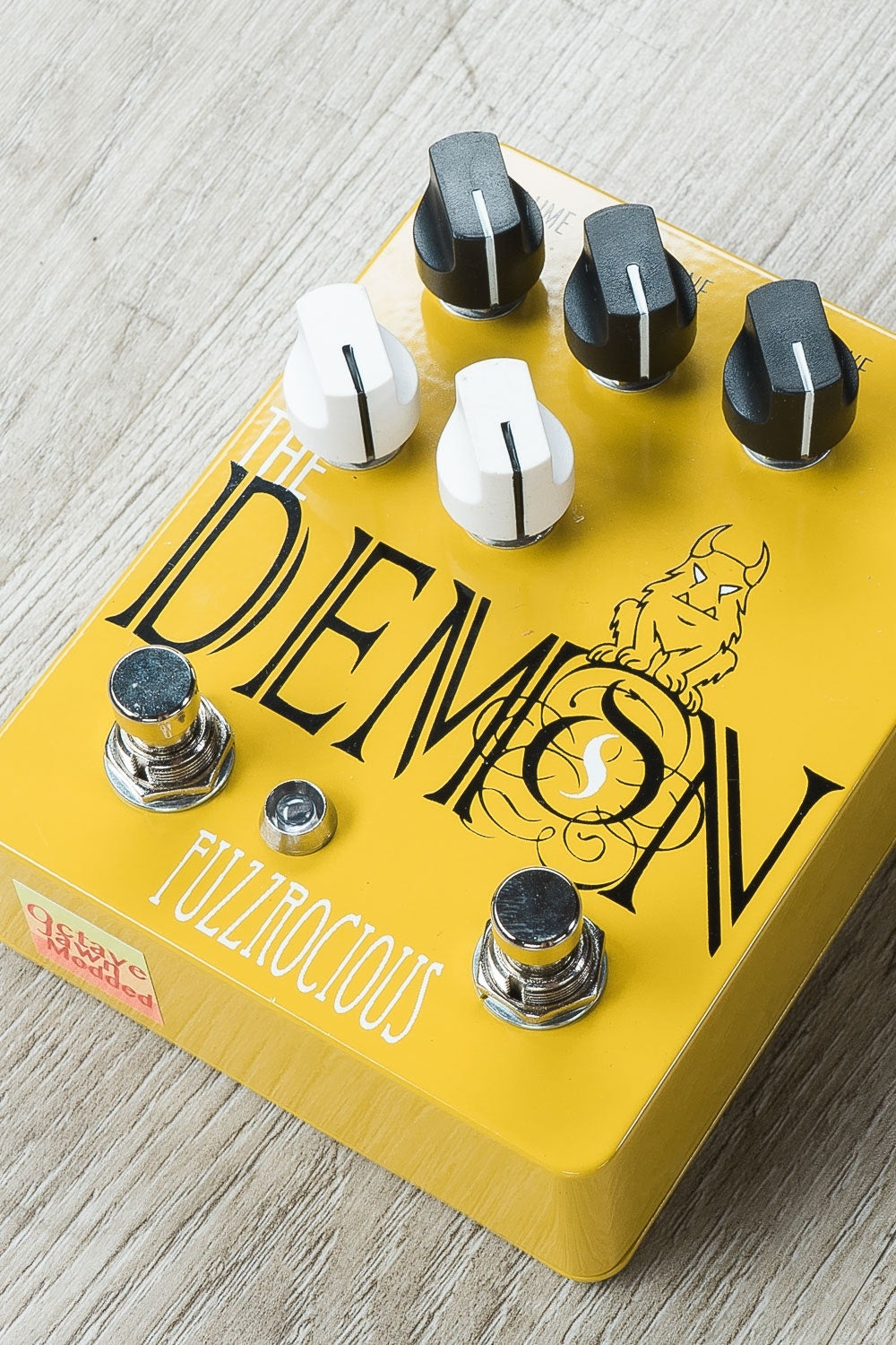 Fuzzrocious The Demon Overdrive Guitar Effects Pedal, Octave Jawn Mod - Yellow