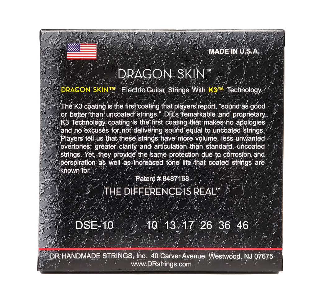 DR Strings Dragon Skin Clear Coated Electric Guitar Strings: Medium 10-46