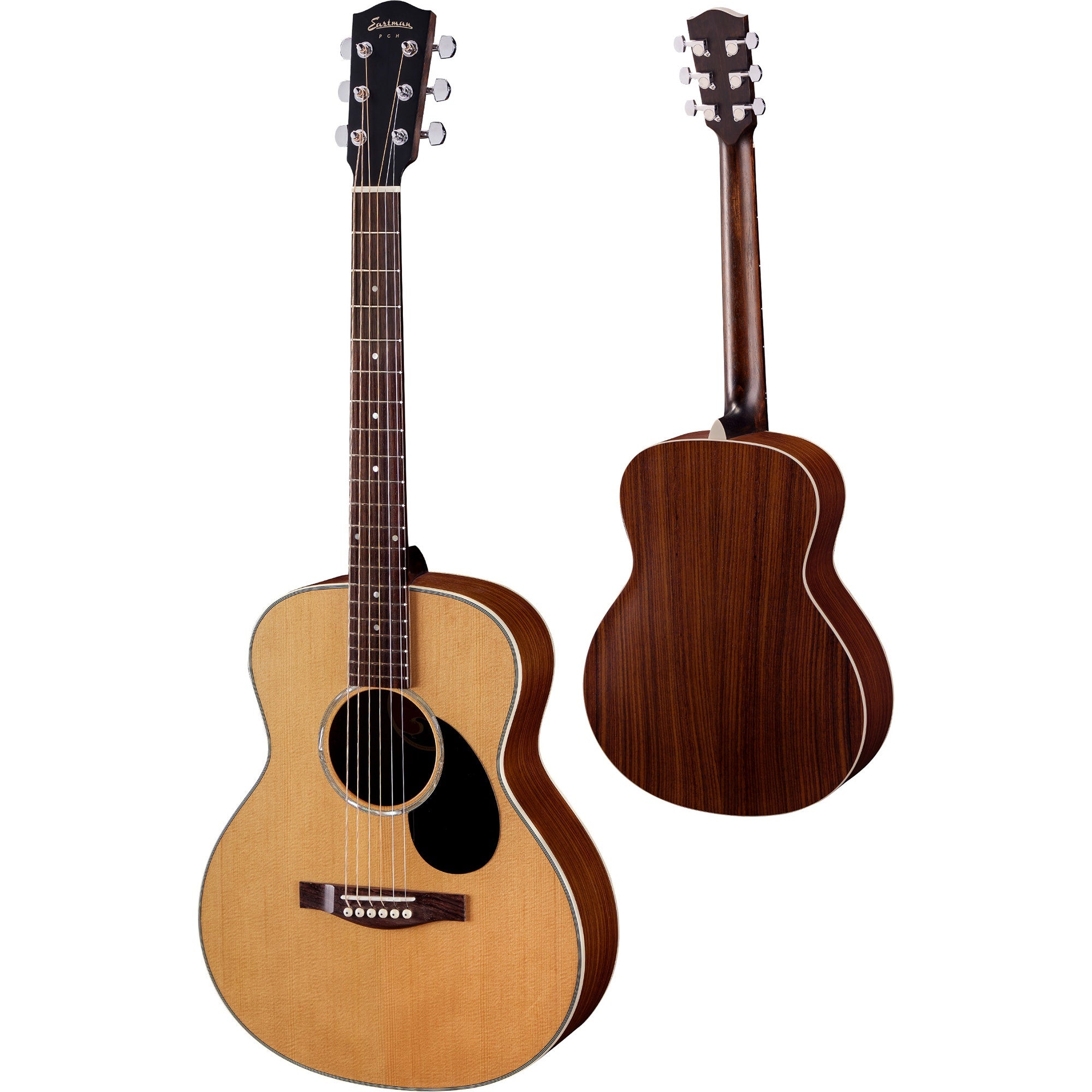 Eastman PCH2-TG Small-Body Acoustic Guitar, Rosewood Fretboard, Solid Thermo-Cured Sitka Spruce Top