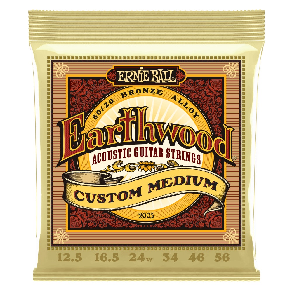 Ernie Ball 2005 Earthwood 80/20 Bronze Acoustic Guitar Strings, 12.5-56