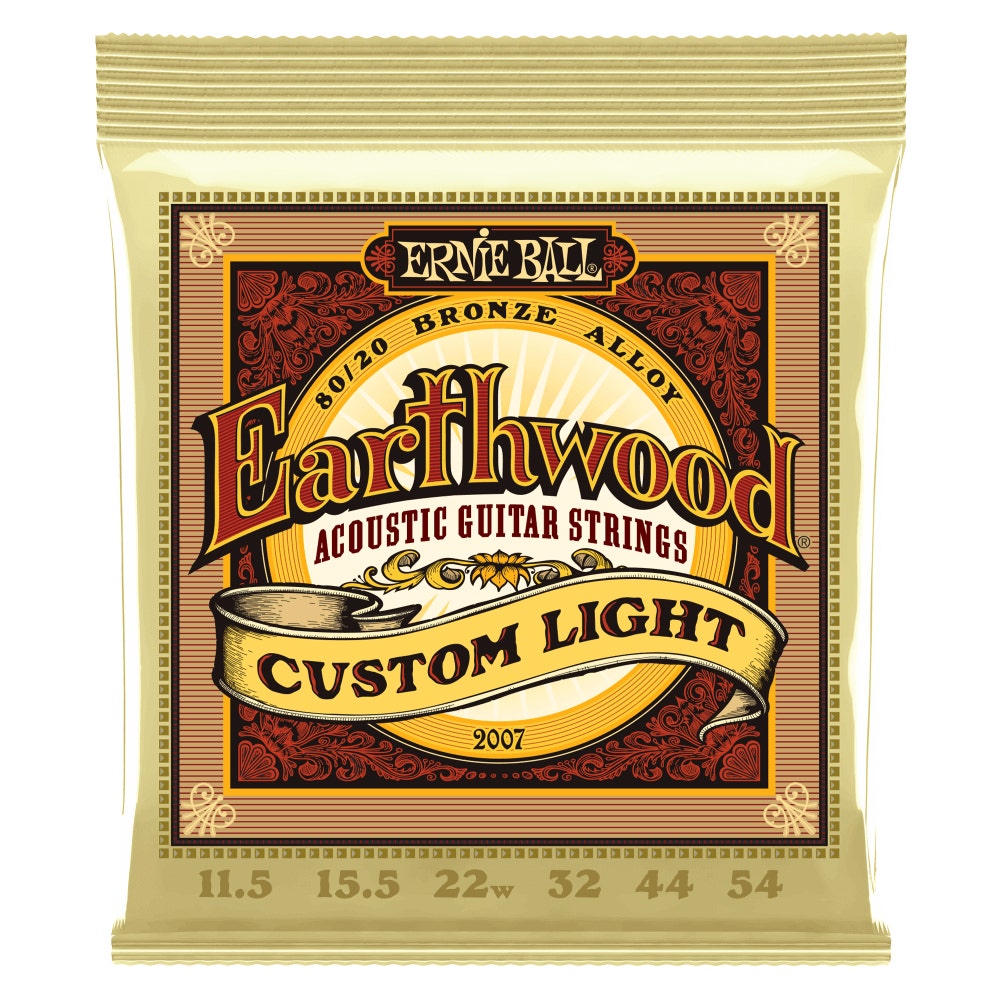 Ernie Ball 2007 Earthwood 80/20 Bronze Acoustic Guitar Strings, 11.5-54
