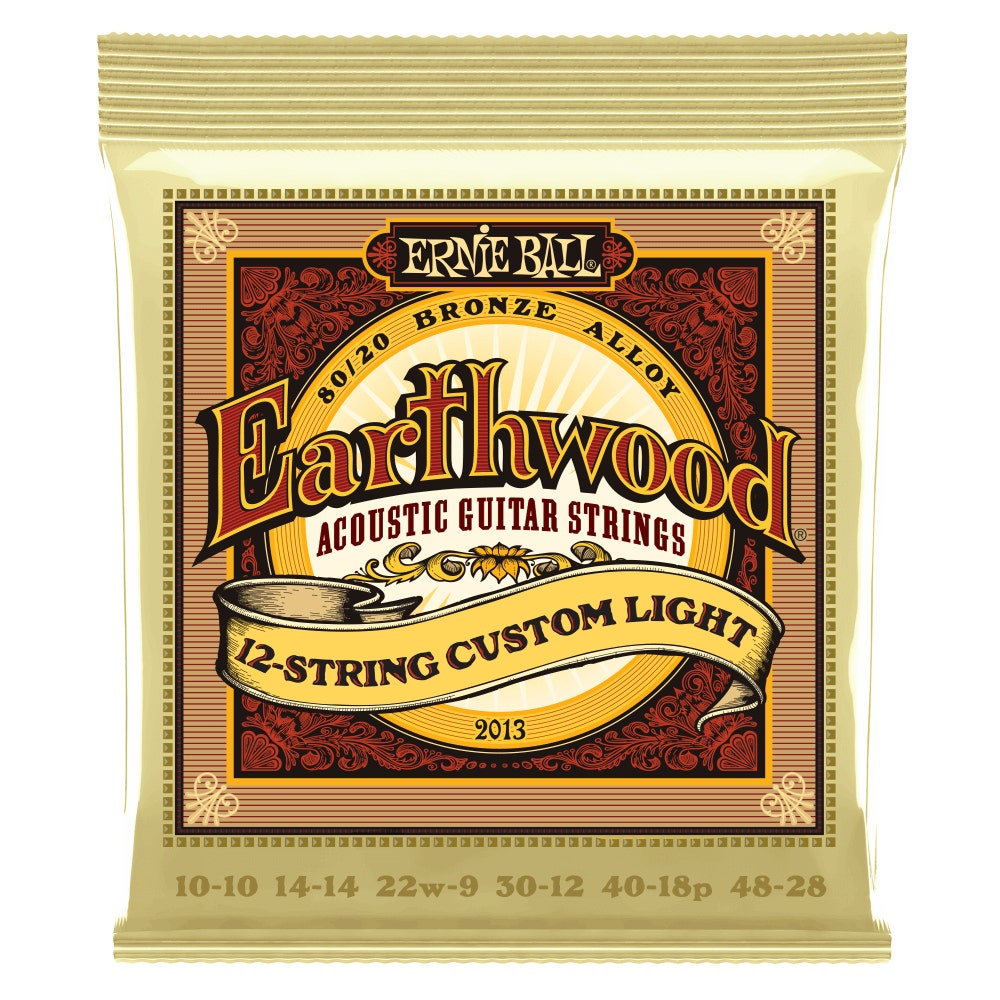 Ernie Ball 2013 Earthwood 12-String 80/20 Bronze Acoustic Guitar Strings, 10-48