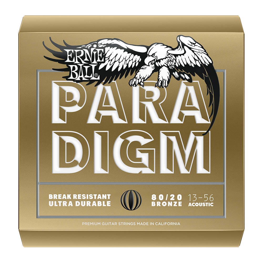 Ernie Ball 2084 Paradigm 80/20 Bronze Acoustic Guitar Strings, Medium (13-56)