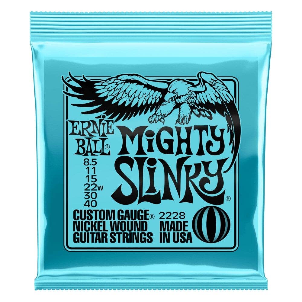 Ernie Ball 2228 Mighty Slinky Nickel Wound Electric Guitar Strings, 8.5-40