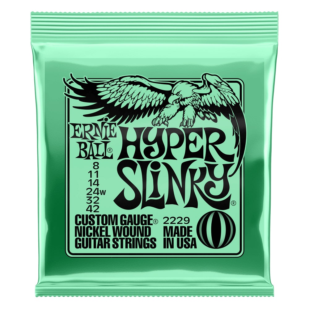 Ernie Ball 2229 Hyper Slinky Nickel Wound Electric Guitar Strings, 8-42