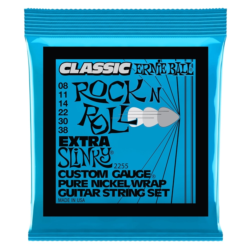 Ernie Ball 2255 Classic Pure Nickel Extra Slinky Electric Guitar Strings (8-38)