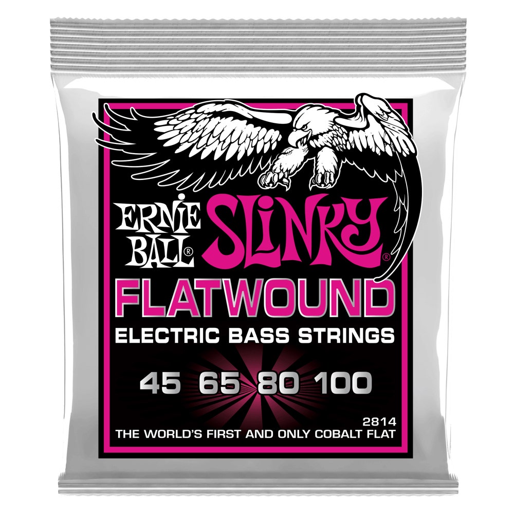 Ernie Ball 2814 Super Slinky Flatwound Electric Bass Strings, 45-100