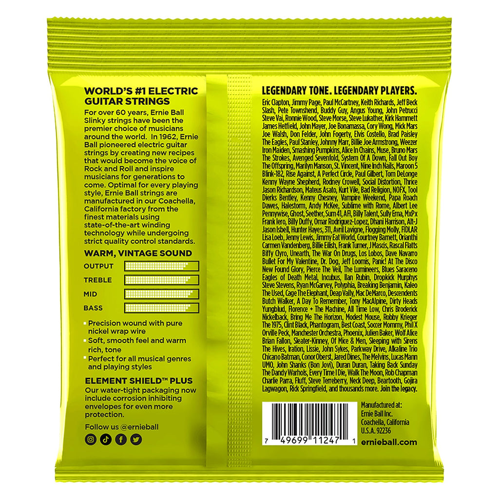 Ernie Ball 3251 Regular Slinky Classic RnR Pure Nickel Electric Guitar Strings 3-Pack, 10-46