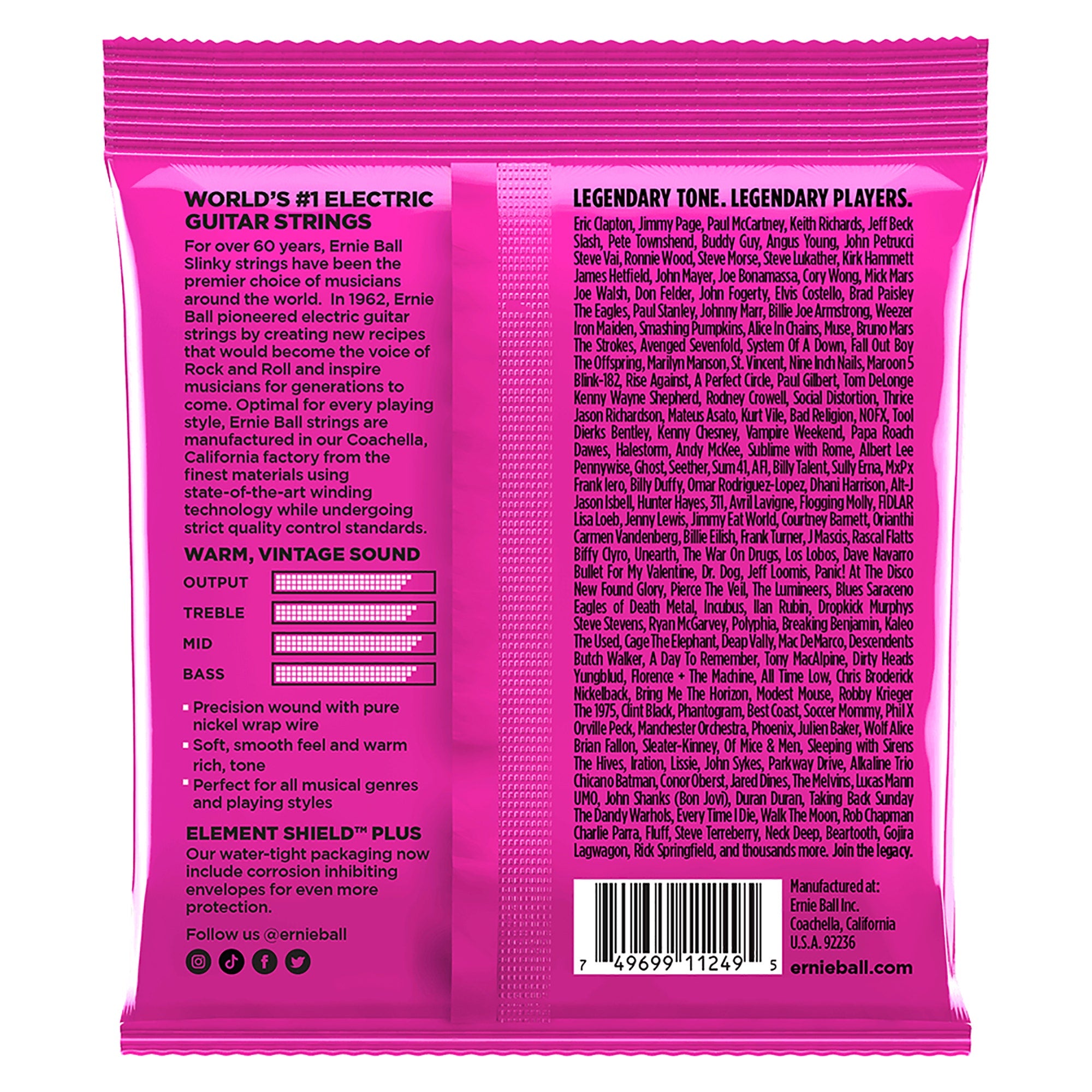 Ernie Ball 3253 Super Slinky Classic RnR Pure Nickel Electric Guitar Strings 3-Pack, 9-42