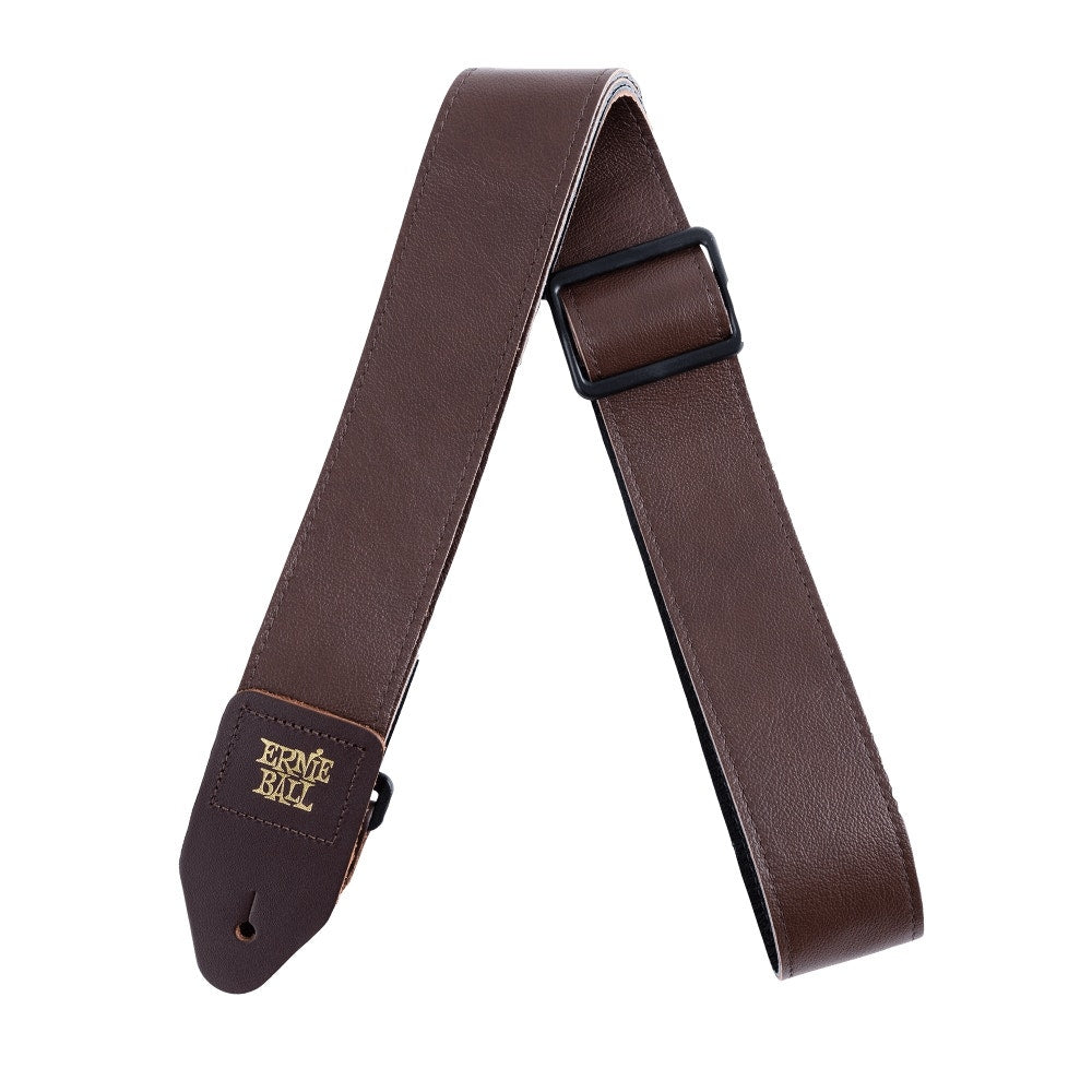 Ernie Ball 4135 2" Tri Glide Italian Leather Guitar Strap - Brown