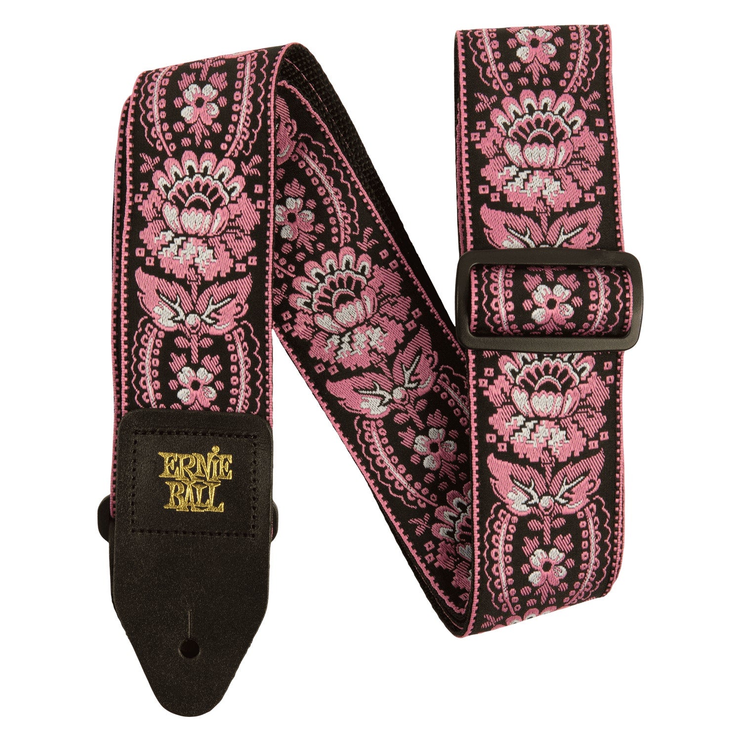 Ernie Ball Classic Jacquard Woven Guitar / Bass Strap, Pink Orleans